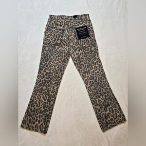 Good American -Good Standard Kick Flare Leopard Jeans Size 6 NWT